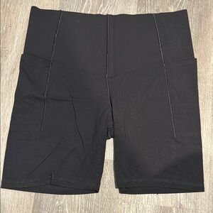Aerie Black Bike Shorts with Structured Waistband